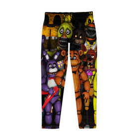 Детские леггинсы 3D с принтом FIVE NIGHTS AT FREDDYS в городе Новоалтайск, полиэстер 85%, спандекс 15% | эластичный пояс, зауженный крой | 5 ночей с фредди | animation | bonnie | chica | five nights at freddys | fnaf | foxy | freddy | funny | horror | scary | бонни | майк | пять | ужас | фнаф | фокси | фредди | чика | шмидт
