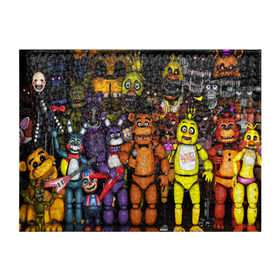 Обложка для студенческого билета с принтом FIVE NIGHTS AT FREDDYS в городе Новоалтайск, натуральная кожа | Размер: 11*8 см; Печать на всей внешней стороне | 5 ночей с фредди | animation | bonnie | chica | five nights at freddys | fnaf | foxy | freddy | funny | horror | scary | бонни | майк | пять | ужас | фнаф | фокси | фредди | чика | шмидт