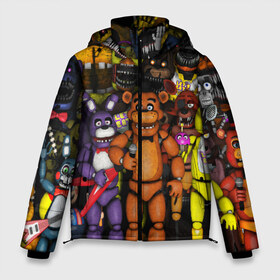 Мужская зимняя куртка 3D с принтом FIVE NIGHTS AT FREDDY S в городе Новоалтайск, верх — 100% полиэстер; подкладка — 100% полиэстер; утеплитель — 100% полиэстер | длина ниже бедра, свободный силуэт Оверсайз. Есть воротник-стойка, отстегивающийся капюшон и ветрозащитная планка. 

Боковые карманы с листочкой на кнопках и внутренний карман на молнии. | 5 ночей с фредди | animation | bonnie | chica | five nights at freddys | fnaf | foxy | freddy | funny | horror | scary | бонни | майк | пять | ужас | фнаф | фокси | фредди | чика | шмидт