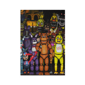 Обложка для паспорта матовая кожа с принтом FIVE NIGHTS AT FREDDYS в городе Новоалтайск, натуральная матовая кожа | размер 19,3 х 13,7 см; прозрачные пластиковые крепления | 5 ночей с фредди | animation | bonnie | chica | five nights at freddys | fnaf | foxy | freddy | funny | horror | scary | бонни | майк | пять | ужас | фнаф | фокси | фредди | чика | шмидт