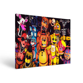 Холст прямоугольный с принтом FIVE NIGHTS AT FREDDYS в городе Новоалтайск, 100% ПВХ |  | 5 ночей с фредди | animation | bonnie | chica | five nights at freddys | fnaf | foxy | freddy | funny | horror | scary | бонни | майк | пять | ужас | фнаф | фокси | фредди | чика | шмидт