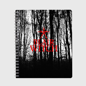 Тетрадь с принтом BLAIR WITCH в городе Новоалтайск, 100% бумага | 48 листов, плотность листов — 60 г/м2, плотность картонной обложки — 250 г/м2. Листы скреплены сбоку удобной пружинной спиралью. Уголки страниц и обложки скругленные. Цвет линий — светло-серый
 | Тематика изображения на принте: blair witch | blair witch 2019 | blair witch игра | blairs witch | блэр | ведьмы | ведьмы из блэр