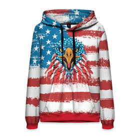 Мужская толстовка 3D с принтом American Eagle в городе Новоалтайск, 100% полиэстер | двухслойный капюшон со шнурком для регулировки, мягкие манжеты на рукавах и по низу толстовки, спереди карман-кенгуру с мягким внутренним слоем. | america | amerika | bird | eagle | flag | usa | америка | американский | орел | птица | соединенные | сша | флаг | штаты