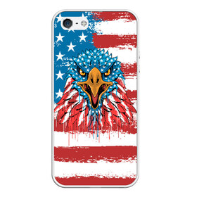 Чехол для iPhone 5/5S матовый с принтом American Eagle в городе Новоалтайск, Силикон | Область печати: задняя сторона чехла, без боковых панелей | Тематика изображения на принте: america | amerika | bird | eagle | flag | usa | америка | американский | орел | птица | соединенные | сша | флаг | штаты