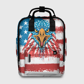 Женский рюкзак 3D с принтом American Eagle в городе Новоалтайск, 100% полиэстер | лямки с регулируемой длиной, сверху ручки, чтобы рюкзак нести как сумку. Основное отделение закрывается на молнию, как и внешний карман. Внутри два дополнительных кармана, один из которых закрывается на молнию. По бокам два дополнительных кармашка, куда поместится маленькая бутылочка
 | america | amerika | bird | eagle | flag | usa | америка | американский | орел | птица | соединенные | сша | флаг | штаты