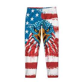 Детские леггинсы 3D с принтом American Eagle в городе Новоалтайск, полиэстер 85%, спандекс 15% | эластичный пояс, зауженный крой | america | amerika | bird | eagle | flag | usa | америка | американский | орел | птица | соединенные | сша | флаг | штаты