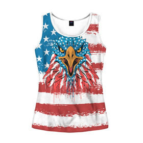 Женская майка 3D с принтом American Eagle в городе Новоалтайск, 100% полиэстер | круглая горловина, прямой силуэт, длина до линии бедра | america | amerika | bird | eagle | flag | usa | америка | американский | орел | птица | соединенные | сша | флаг | штаты