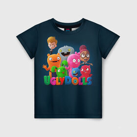 Детская футболка 3D с принтом UglyDolls. Куклы с характером в городе Новоалтайск, 100% гипоаллергенный полиэфир | прямой крой, круглый вырез горловины, длина до линии бедер, чуть спущенное плечо, ткань немного тянется | and sebaster dog | babo | lucky beth | moxie | ox | wedge | бабо | вэйдж | зубастер дог | игрушки | келли эсбёри | мокси | окс | плюшевые | роберт родригес | счастливчик бэт