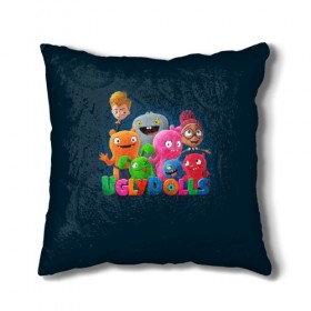 Подушка 3D с принтом UglyDolls. Куклы с характером в городе Новоалтайск, наволочка – 100% полиэстер, наполнитель – холлофайбер (легкий наполнитель, не вызывает аллергию). | состоит из подушки и наволочки. Наволочка на молнии, легко снимается для стирки | and sebaster dog | babo | lucky beth | moxie | ox | wedge | бабо | вэйдж | зубастер дог | игрушки | келли эсбёри | мокси | окс | плюшевые | роберт родригес | счастливчик бэт