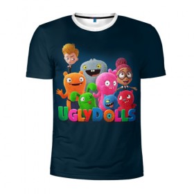 Мужская футболка 3D спортивная с принтом UglyDolls. Куклы с характером в городе Новоалтайск, 100% полиэстер с улучшенными характеристиками | приталенный силуэт, круглая горловина, широкие плечи, сужается к линии бедра | Тематика изображения на принте: and sebaster dog | babo | lucky beth | moxie | ox | wedge | бабо | вэйдж | зубастер дог | игрушки | келли эсбёри | мокси | окс | плюшевые | роберт родригес | счастливчик бэт