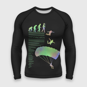 Мужской рашгард 3D с принтом Skydiver evolution в городе Новоалтайск,  |  | good morning | jump | motivation | skydiver | skydiving | sport | зож | мотивация | парашютист | парашютный спорт | прыжки с парашютом | спорт | успех | утро