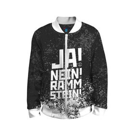 Детский бомбер 3D с принтом RAMMSTEIN в городе Новоалтайск, 100% полиэстер | застегивается на молнию, по бокам два кармана без застежек, мягкие манжеты, по низу бомбера и на воротнике — эластичная резинка | rammstein | рамштайн
