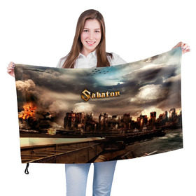 Флаг 3D с принтом Sabaton в городе Новоалтайск, 100% полиэстер | плотность ткани — 95 г/м2, размер — 67 х 109 см. Принт наносится с одной стороны | battle metal | primo victoria | sabaton | the art of war | the great war | группа | йоаким броден | латный ботинок | метал | пауэр | рыцарские доспехи | сабатон | собатон | хэви