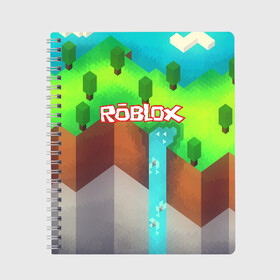 Тетрадь с принтом ROBLOX в городе Новоалтайск, 100% бумага | 48 листов, плотность листов — 60 г/м2, плотность картонной обложки — 250 г/м2. Листы скреплены сбоку удобной пружинной спиралью. Уголки страниц и обложки скругленные. Цвет линий — светло-серый
 | game | gamer | logo | minecraft | roblox | simulator | игра | конструктор | лого | симулятор | строительство | фигура