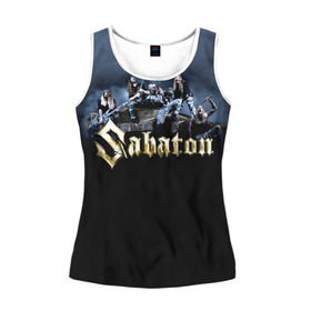 Женская майка 3D с принтом Sabaton в городе Новоалтайск, 100% полиэстер | круглая горловина, прямой силуэт, длина до линии бедра | battle metal | primo victoria | sabaton | the art of war | the great war | группа | йоаким броден | латный ботинок | метал | пауэр | рыцарские доспехи | сабатон | собатон | хэви