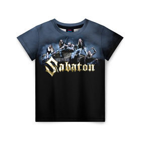 Детская футболка 3D с принтом Sabaton в городе Новоалтайск, 100% гипоаллергенный полиэфир | прямой крой, круглый вырез горловины, длина до линии бедер, чуть спущенное плечо, ткань немного тянется | battle metal | primo victoria | sabaton | the art of war | the great war | группа | йоаким броден | латный ботинок | метал | пауэр | рыцарские доспехи | сабатон | собатон | хэви