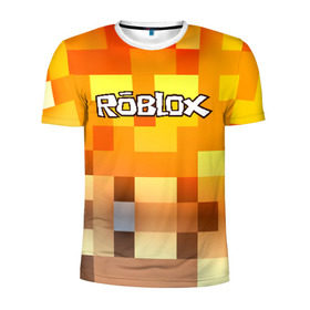 Мужская футболка 3D спортивная с принтом ROBLOX в городе Новоалтайск, 100% полиэстер с улучшенными характеристиками | приталенный силуэт, круглая горловина, широкие плечи, сужается к линии бедра | game | gamer | logo | minecraft | roblox | simulator | игра | конструктор | лого | симулятор | строительство | фигура