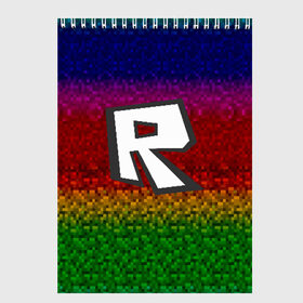 Скетчбук с принтом ROBLOX в городе Новоалтайск, 100% бумага
 | 48 листов, плотность листов — 100 г/м2, плотность картонной обложки — 250 г/м2. Листы скреплены сверху удобной пружинной спиралью | game | gamer | logo | minecraft | roblox | simulator | игра | конструктор | лого | симулятор | строительство | фигура