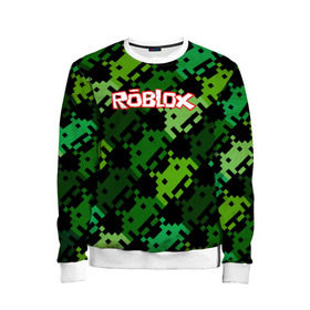 Детский свитшот 3D с принтом ROBLOX в городе Новоалтайск, 100% полиэстер | свободная посадка, прямой крой, мягкая тканевая резинка на рукавах и понизу свитшота | game | gamer | logo | minecraft | roblox | simulator | игра | конструктор | лого | симулятор | строительство | фигура