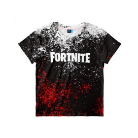 Детская футболка 3D с принтом FORTNITE в городе Новоалтайск, 100% гипоаллергенный полиэфир | прямой крой, круглый вырез горловины, длина до линии бедер, чуть спущенное плечо, ткань немного тянется | Тематика изображения на принте: fortnite | fortnite x | фортнайт