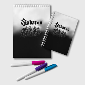 Блокнот с принтом Sabaton в городе Новоалтайск, 100% бумага | 48 листов, плотность листов — 60 г/м2, плотность картонной обложки — 250 г/м2. Листы скреплены удобной пружинной спиралью. Цвет линий — светло-серый
 | Тематика изображения на принте: battle metal | primo victoria | sabaton | the art of war | the great war | группа | йоаким броден | латный ботинок | метал | пауэр | рыцарские доспехи | сабатон | собатон | хэви