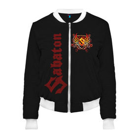 Женский бомбер 3D с принтом Sabaton в городе Новоалтайск, 100% полиэстер | застегивается на молнию, по бокам два кармана без застежек, мягкие манжеты, по низу бомбера и на воротнике — эластичная резинка | battle metal | primo victoria | sabaton | the art of war | the great war | группа | йоаким броден | латный ботинок | метал | пауэр | рыцарские доспехи | сабатон | собатон | хэви