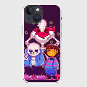 Чехол для iPhone 13 mini с принтом Персонажи Undertale в городе Новоалтайск,  |  | Тематика изображения на принте: battle | chara | comics | frisk | sans | simulator | undertale | undertale 2 | андертейл | игра | комикс | папирус | санс | симулятор | скелет | сэнс | ундертэйл | фриск | чары