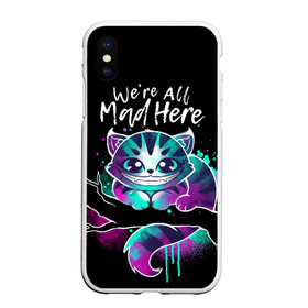 Чехол для iPhone XS Max матовый с принтом Чеширский котик в городе Новоалтайск, Силикон | Область печати: задняя сторона чехла, без боковых панелей | alice in wonderland | cheshire cat | алиса в стране чудес | монстер хай | монстры | пуллип | чеширский кот