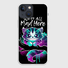 Чехол для iPhone 13 mini с принтом ЧЕШИРСКИЙ КОТИК | АЛИСА В СТРАНЕ ЧУДЕС в городе Новоалтайск,  |  | alice in wonderland | cheshire cat | алиса в стране чудес | монстер хай | монстры | пуллип | чеширский кот