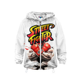 Детская ветровка 3D с принтом Street fighter в городе Новоалтайск, 100% полиэстер | подол и капюшон оформлены резинкой с фиксаторами, по бокам два кармана без застежек, один потайной карман на груди | Тематика изображения на принте: capcom | fighter | fighting | street | боец | суторито фаита | уличный | файтинг