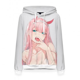 Женская толстовка 3D с принтом Senpai 02 в городе Новоалтайск, 100% полиэстер  | двухслойный капюшон со шнурком для регулировки, мягкие манжеты на рукавах и по низу толстовки, спереди карман-кенгуру с мягким внутренним слоем. | 02 | ahegao | anime | darling in the franxx | franxx | manga | senpai | аниме | ахегао | манга | милый во франксе | сенпай | франкс