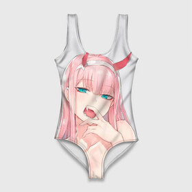Купальник-боди 3D с принтом Senpai 02 в городе Новоалтайск, 82% полиэстер, 18% эластан | Круглая горловина, круглый вырез на спине | 02 | ahegao | anime | darling in the franxx | franxx | manga | senpai | аниме | ахегао | манга | милый во франксе | сенпай | франкс