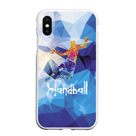 Чехол для iPhone XS Max матовый с принтом Handball в городе Новоалтайск, Силикон | Область печати: задняя сторона чехла, без боковых панелей | attack | ball | game | handball | jump | player | sport | sportsman | атака | игра | мяч | прыжок | спорт | спортмен