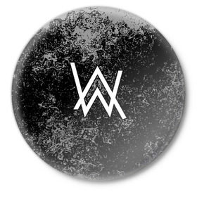 Значок с принтом ALAN WALKER в городе Новоалтайск,  металл | круглая форма, металлическая застежка в виде булавки | Тематика изображения на принте: alan walker | aw | electro | electro music | music | алан уокер | музыка | музыкант | электро | электронная музыка