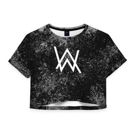 Женская футболка Cropp-top с принтом ALAN WALKER в городе Новоалтайск, 100% полиэстер | круглая горловина, длина футболки до линии талии, рукава с отворотами | alan walker | aw | electro | electro music | music | алан уокер | музыка | музыкант | электро | электронная музыка