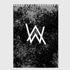 Скетчбук с принтом ALAN WALKER в городе Новоалтайск, 100% бумага
 | 48 листов, плотность листов — 100 г/м2, плотность картонной обложки — 250 г/м2. Листы скреплены сверху удобной пружинной спиралью | alan walker | aw | electro | electro music | music | алан уокер | музыка | музыкант | электро | электронная музыка