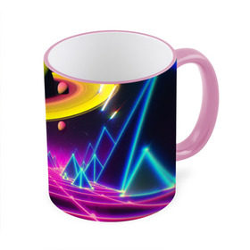 Кружка с принтом САТУРН в городе Новоалтайск, керамика | ёмкость 330 мл | bright | colorful | cool | disco | music | music lover | retro | speaker | tape recorder | technique | vintage | винтаж | динамик | диско | магнитофон | меломан | музыка | неон | разноцветный | ретро | техника