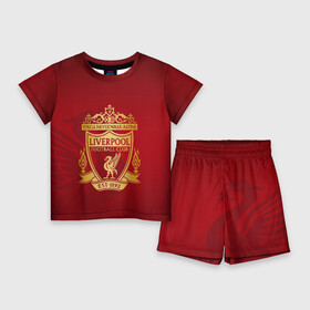 Детский костюм с шортами 3D с принтом LIVERPOOL  ЛИВЕРПУЛЬ в городе Новоалтайск,  |  | lfc | liverpool | sport | ynwa | ливерпуль | лфк | спорт