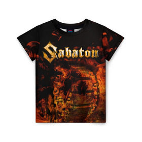 Детская футболка 3D с принтом Sabaton в городе Новоалтайск, 100% гипоаллергенный полиэфир | прямой крой, круглый вырез горловины, длина до линии бедер, чуть спущенное плечо, ткань немного тянется | heavy | metal | power | sabaton | метал | пауэр | сабатон | хэви
