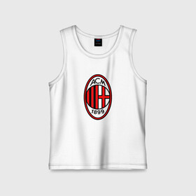 Детская майка хлопок с принтом AC MILAN в городе Новоалтайск,  |  | football | italia | logo | milan | sport | италия | лига | лого | милан | спорт | фк | футбол | футбольный клуб | эмблема