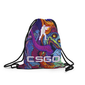 Рюкзак-мешок 3D с принтом CS GO HYPERBEAST | КС ГО ХАЙПЕРБИСТ в городе Новоалтайск, 100% полиэстер | плотность ткани — 200 г/м2, размер — 35 х 45 см; лямки — толстые шнурки, застежка на шнуровке, без карманов и подкладки | astralis | awp | counter strike | cs go | cs go global offensive | cs:go | faze clan | hyper beast | team liquid | астралис | кс го | тим ликвид | фейз клан | хайпер бист