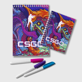 Блокнот с принтом CS GO HYPER BEAST в городе Новоалтайск, 100% бумага | 48 листов, плотность листов — 60 г/м2, плотность картонной обложки — 250 г/м2. Листы скреплены удобной пружинной спиралью. Цвет линий — светло-серый
 | Тематика изображения на принте: astralis | awp | counter strike | cs go | cs go global offensive | cs:go | faze clan | hyper beast | team liquid | астралис | кс го | тим ликвид | фейз клан | хайпер бист