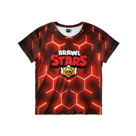 Детская футболка 3D с принтом BRAWL STARS в городе Новоалтайск, 100% гипоаллергенный полиэфир | прямой крой, круглый вырез горловины, длина до линии бедер, чуть спущенное плечо, ткань немного тянется | brawl stars | bull | colt | leon | stars | берли | бо | брок | ворон | джесси | динамайк | дэррил | кольт | леон | мортис | нита | пайпер | пенни | поко | пэм | рикошет | спайк | тара | фрэнк | шелли | эль примо