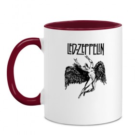 Кружка двухцветная с принтом Led Zeppelin в городе Новоалтайск, керамика | объем — 330 мл, диаметр — 80 мм. Цветная ручка и кайма сверху, в некоторых цветах — вся внутренняя часть | Тематика изображения на принте: led | led zeppelin | lz | zoso | группа | джимми пейдж | джон генри бонэм | джон пол джонс | зосо | лед зепелен | лед зеппелин | ледзепелен | ледзеппелин | лз | метал | роберт плант | рок | тяжелый