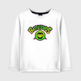 Детский лонгслив хлопок с принтом BATTLETOADS 2019 в городе Новоалтайск, 100% хлопок | круглый вырез горловины, полуприлегающий силуэт, длина до линии бедер | battle | battletoads | double | dragon | game | games | logo | nintendo | rare | retro | symbol | toads | батл | батлтодс | баттл | баттлтоадс | игра | игры | лого | логотип | нинтендо | ретро | символ | тоадс | тодс