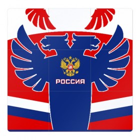 Магнитный плакат 3Х3 с принтом Русский хоккей в городе Новоалтайск, Полимерный материал с магнитным слоем | 9 деталей размером 9*9 см | ворота | вратарь | игра | игрок | клюшка | россия | спорт | форма | хоккей | чемпион | шайба