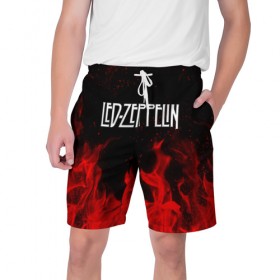 Мужские шорты 3D с принтом Led Zeppelin в городе Новоалтайск,  полиэстер 100% | прямой крой, два кармана без застежек по бокам. Мягкая трикотажная резинка на поясе, внутри которой широкие завязки. Длина чуть выше колен | Тематика изображения на принте: led zeppelin | лед зеппелин