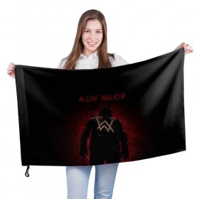 Флаг 3D с принтом Alan Walker. в городе Новоалтайск, 100% полиэстер | плотность ткани — 95 г/м2, размер — 67 х 109 см. Принт наносится с одной стороны | alan walker | aw | electro | electro music | music | алан уокер | музыка | музыкант | электро | электронная музыка