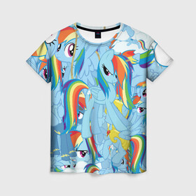 Женская футболка 3D с принтом MY LITTLE PONY в городе Новоалтайск, 100% полиэфир ( синтетическое хлопкоподобное полотно) | прямой крой, круглый вырез горловины, длина до линии бедер | my little pony | pinkie pie | scootaloo | spike | sweaty balls | искорка | крошка бель | маленькие пони | мульфтфильм | пони | скутолу | эппл блум