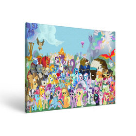 Холст прямоугольный с принтом MY LITTLE PONY в городе Новоалтайск, 100% ПВХ |  | my little pony | pinkie pie | scootaloo | spike | sweaty balls | искорка | крошка бель | маленькие пони | мульфтфильм | пони | скутолу | эппл блум